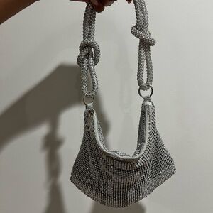 Silver Beaded Women's Bag